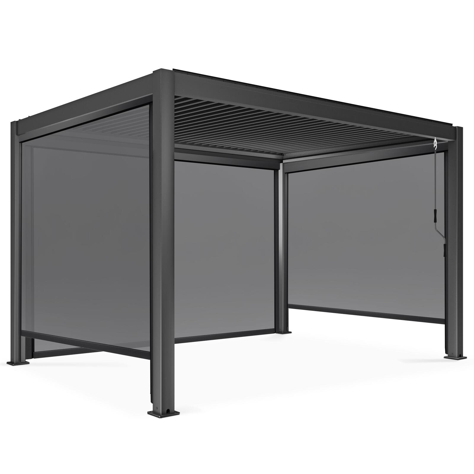 Pérgola bioclimática autoportante de aluminio de 3x4m con 1, 2 o 3 toldos