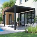 Pérgola bioclimática autoportante de aluminio de 3x4m con 1, 2 o 3 toldos