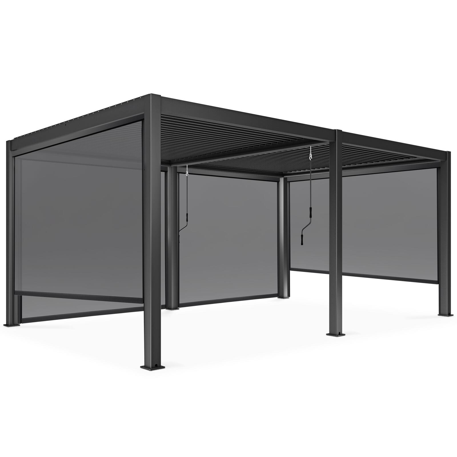 Pérgola bioclimática autoportante de 3x6m en aluminio con 2 o 4 toldos
