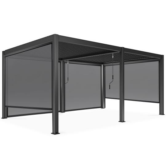 Pérgola bioclimática autoportante de 3x6m en aluminio con 2 o 4 toldos