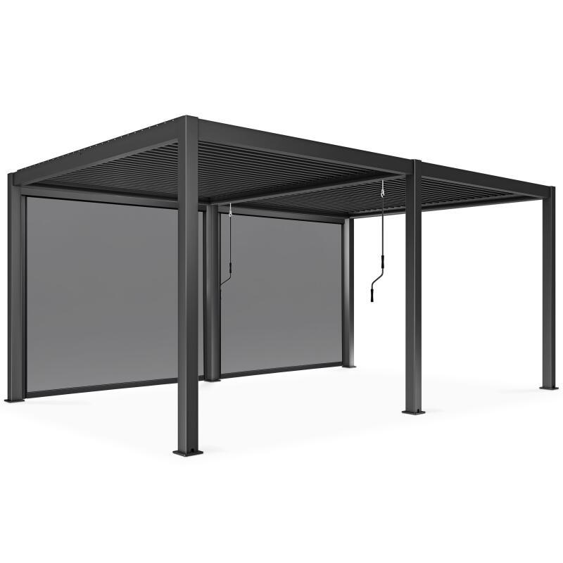 Pérgola bioclimática autoportante de 3x6m en aluminio con 2 o 4 toldos