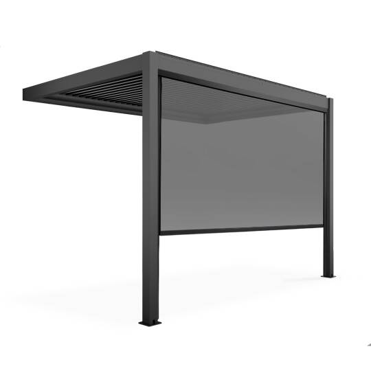 Pérgola bioclimática adosada de 3x3m en aluminio con 1, 2 o 3 toldos