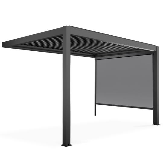 Pérgola bioclimática adosada de 3x4m en aluminio con 1, 2 o 3 toldos
