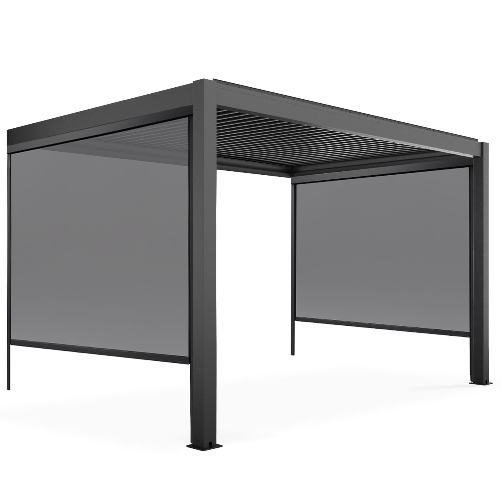 Pérgola bioclimática adosada de 3x4m en aluminio con 1, 2 o 3 toldos