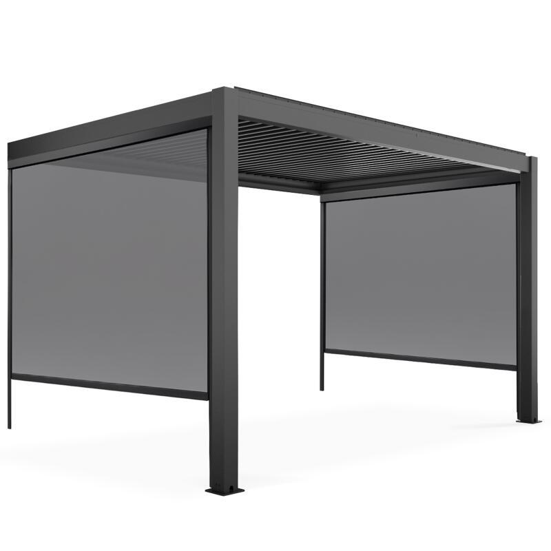 Pérgola bioclimática adosada de 3x4m en aluminio con 1, 2 o 3 toldos
