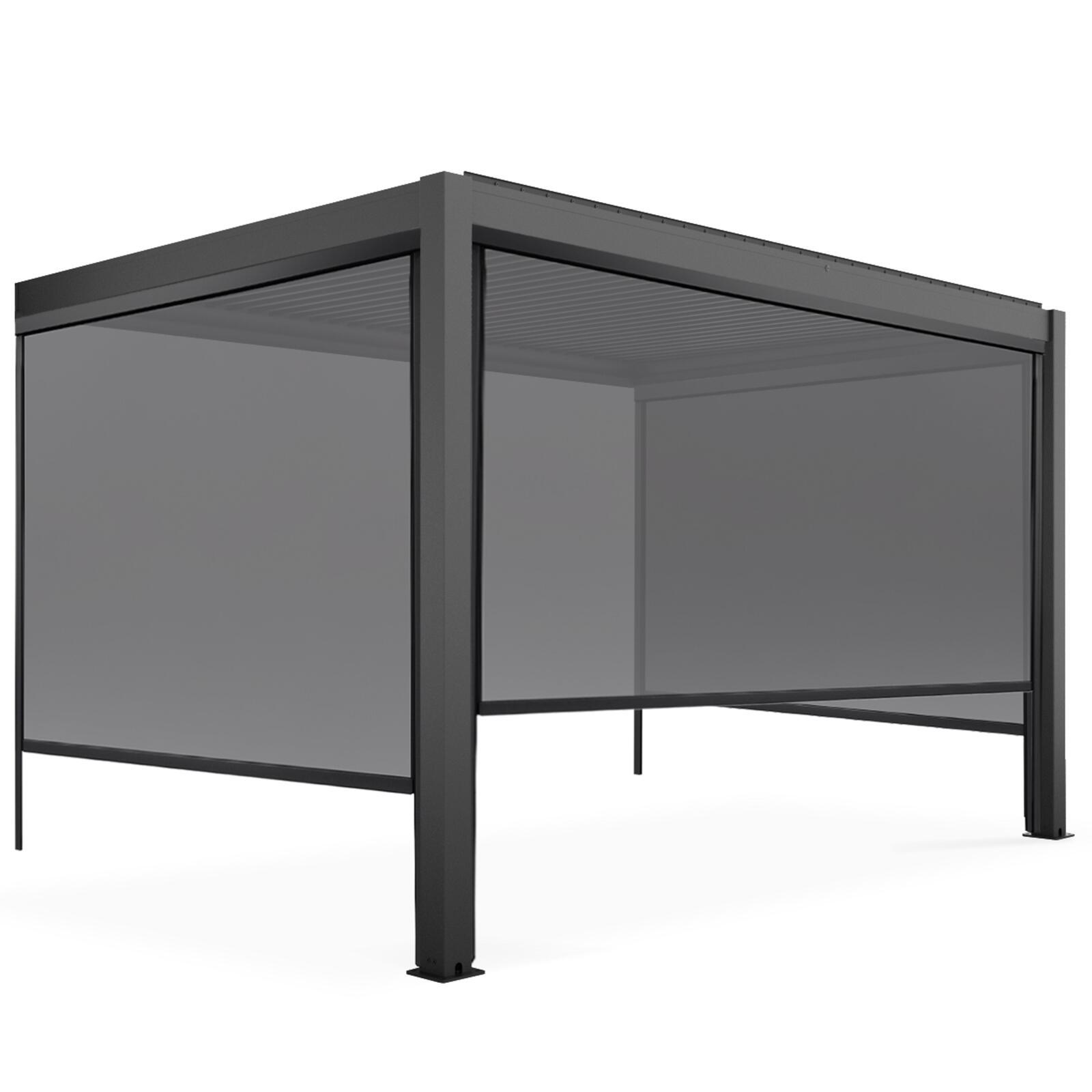 Pérgola bioclimática adosada de 3x4m en aluminio con 1, 2 o 3 toldos