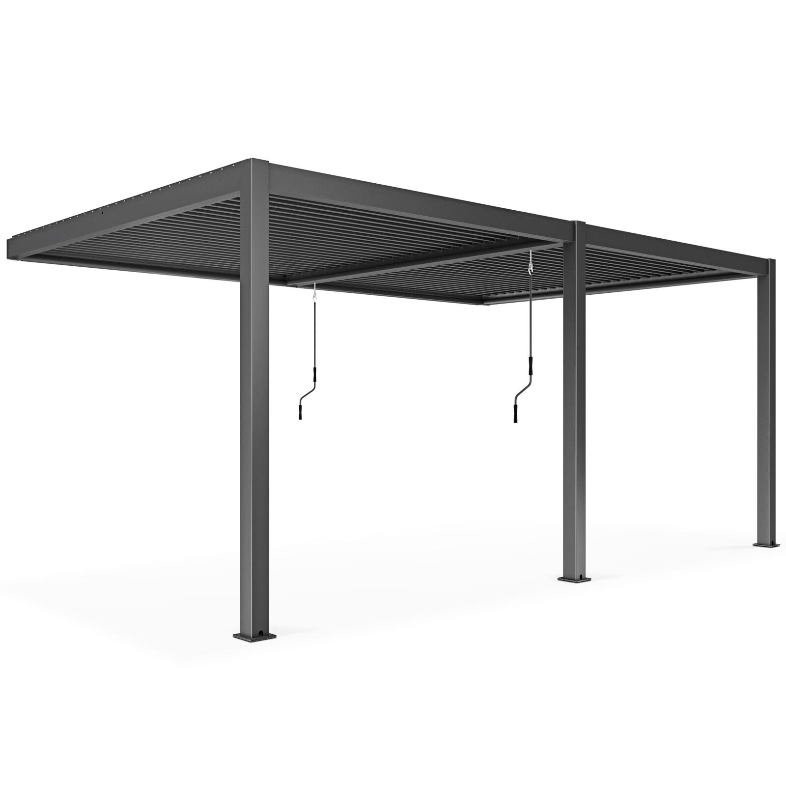 Pérgola bioclimática adosada de 3x6m en aluminio con 2 o 4 estores