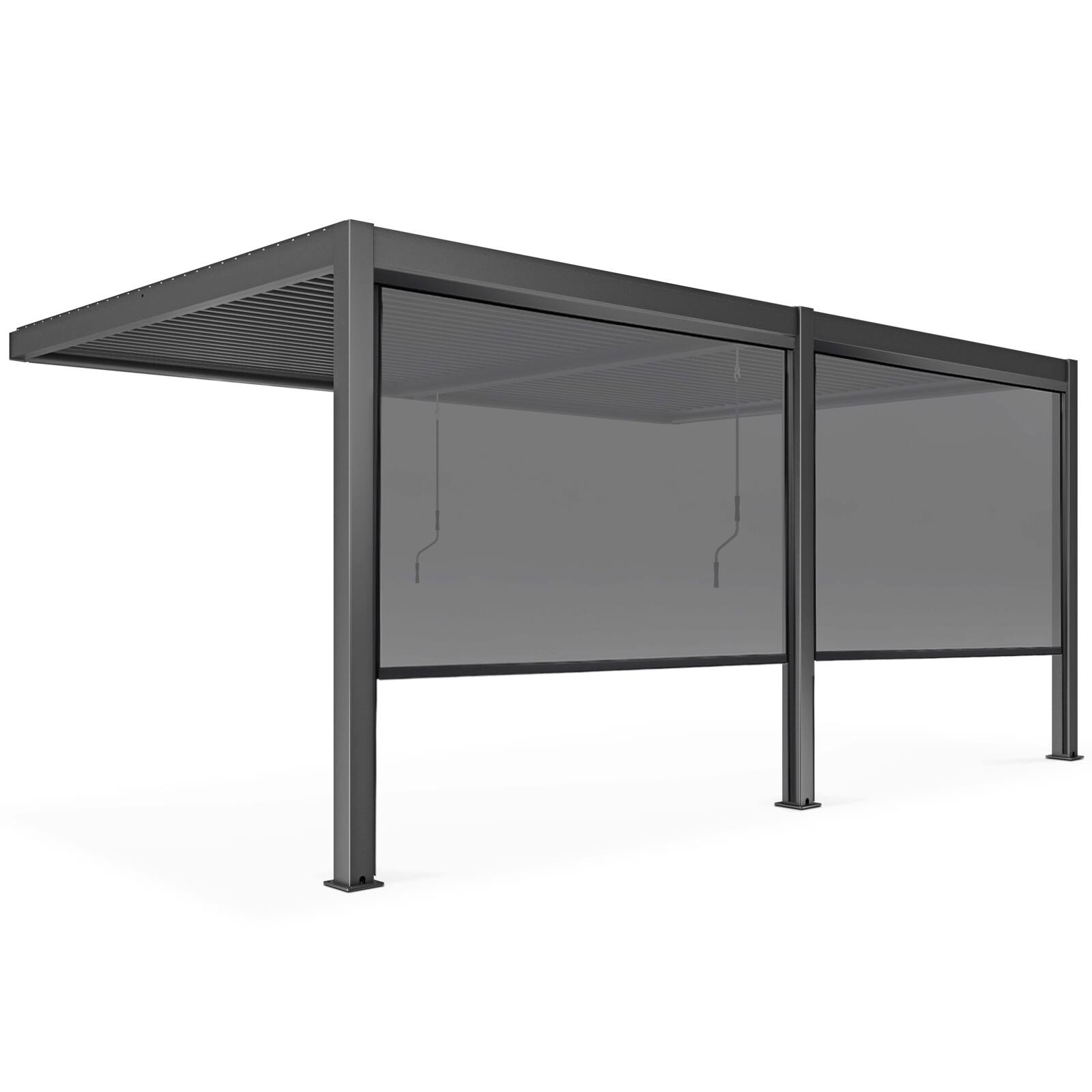 Pérgola bioclimática adosada de 3x6m en aluminio con 2 o 4 estores