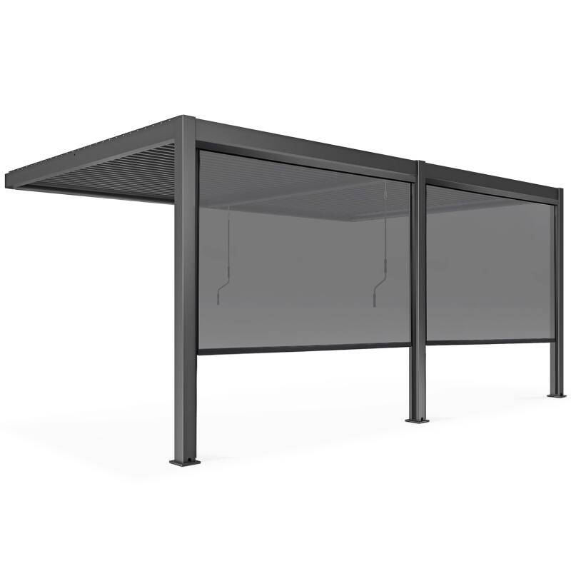 Pérgola bioclimática adosada de 3x6m en aluminio con 2 o 4 estores