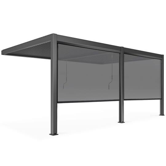 Pérgola bioclimática adosada de 3x6m en aluminio con 2 o 4 estores