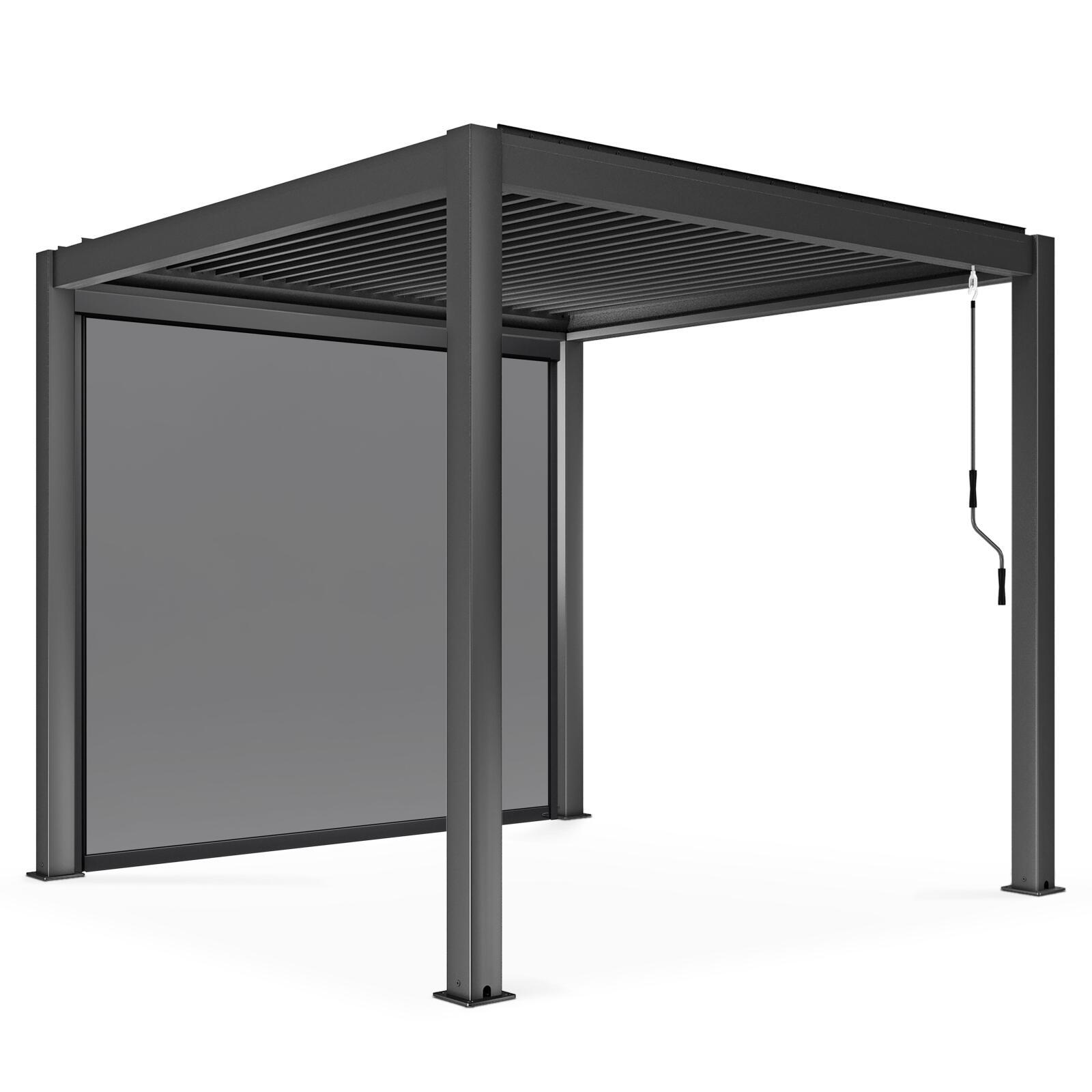 Pérgola bioclimática autoportante de 3x3m en aluminio con 1, 2 o 3 toldos