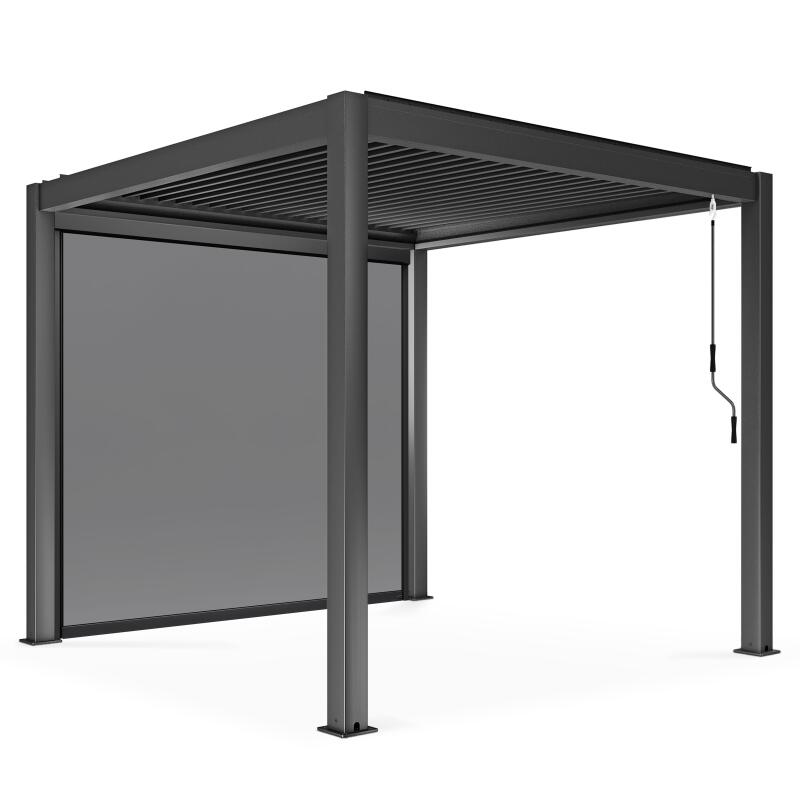 Pérgola bioclimática autoportante de 3x3m en aluminio con 1, 2 o 3 toldos