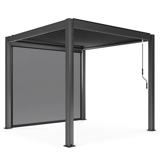 Pérgola bioclimática autoportante de 3x3m en aluminio con 1, 2 o 3 toldos