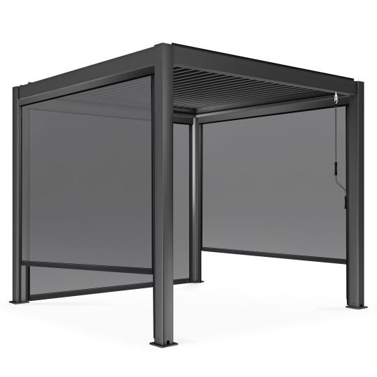 Pérgola bioclimática autoportante de 3x3m en aluminio con 1, 2 o 3 toldos
