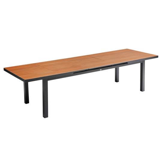 Mesa de jardín rectangular extensible (256/320 x 100 x 76 cm) de aluminio