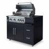 Mueble de acero para barbacoa de gas con 4 + 1 quemadores para cocina de exterior