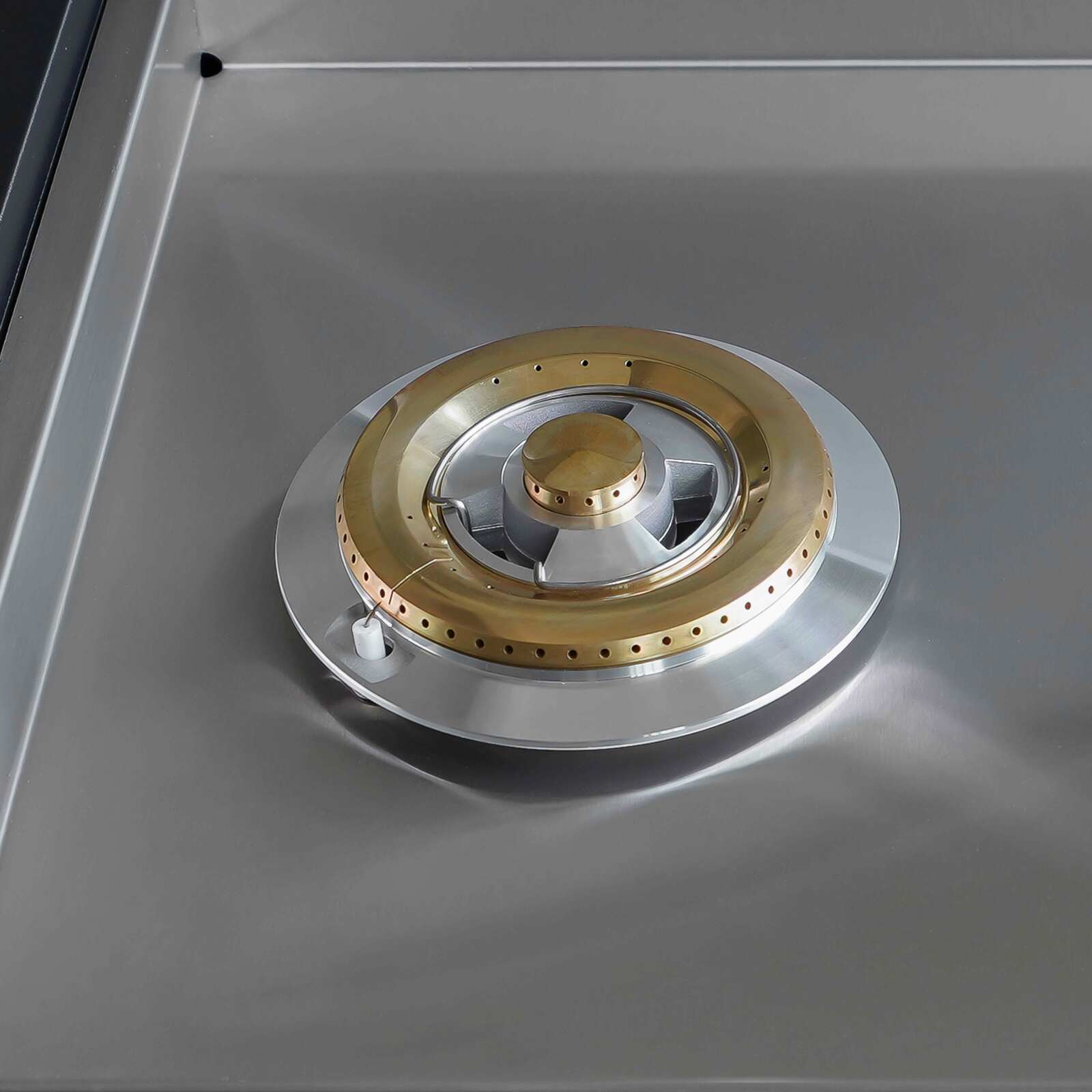 Módulo de cocina de acero con 2 quemadores para uso en exteriores