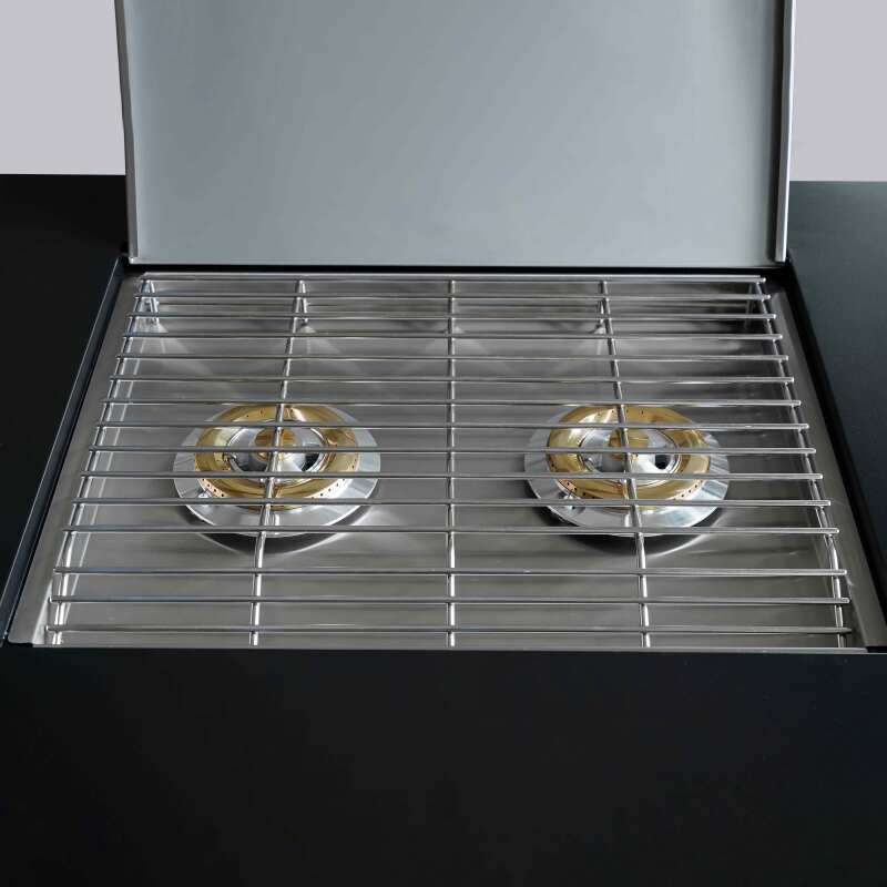 Cocina exterior de acero de 3 elementos con estufa de gas