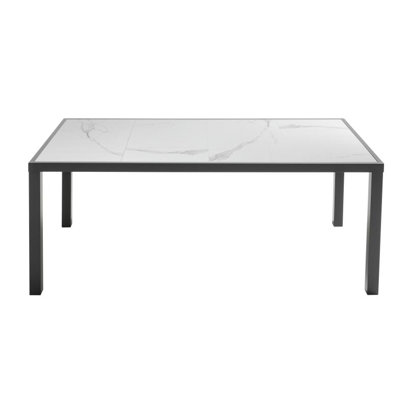 Mesa de jardín de cerámica con efecto mármol (185 x 95 x 74 cm)