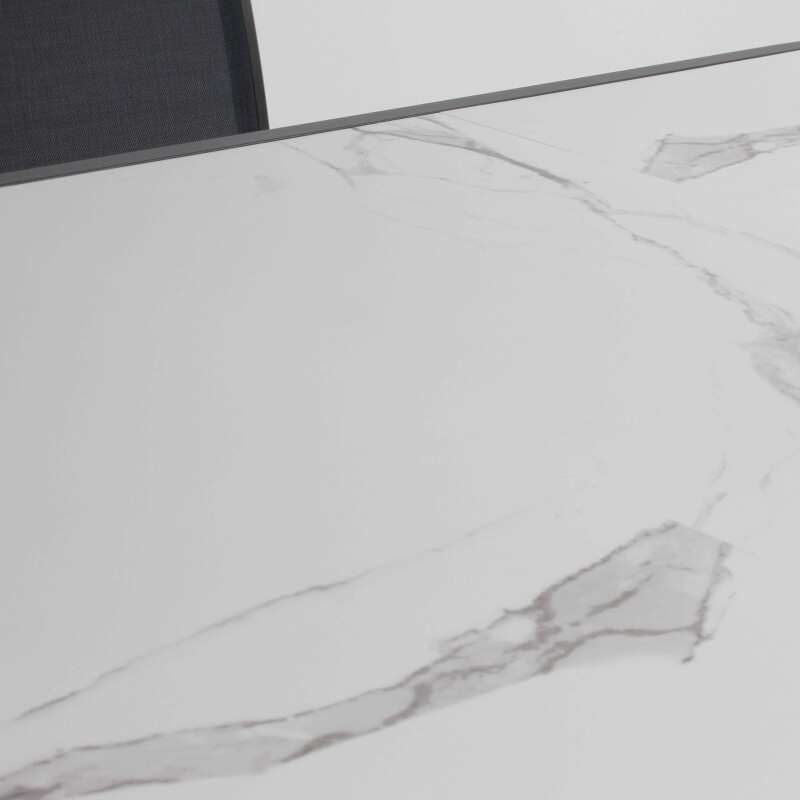 Mesa de jardín de cerámica con efecto mármol (185 x 95 x 74 cm) (2/6)