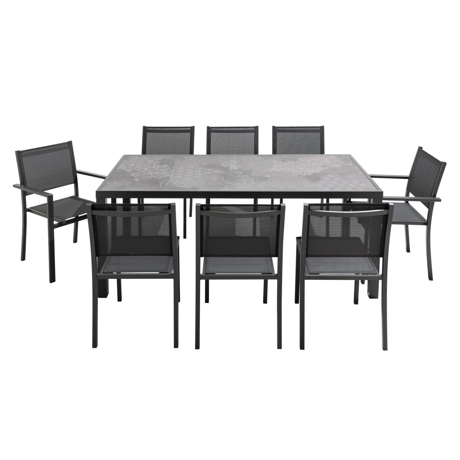 Mesa de jardín de cerámica con efecto estampado (185 x 95 x 74 cm)