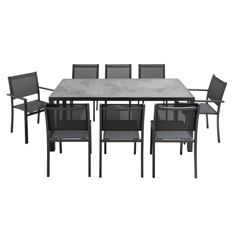 Mesa de jardín de cerámica con efecto estampado (185 x 95 x 74 cm) (5/6)