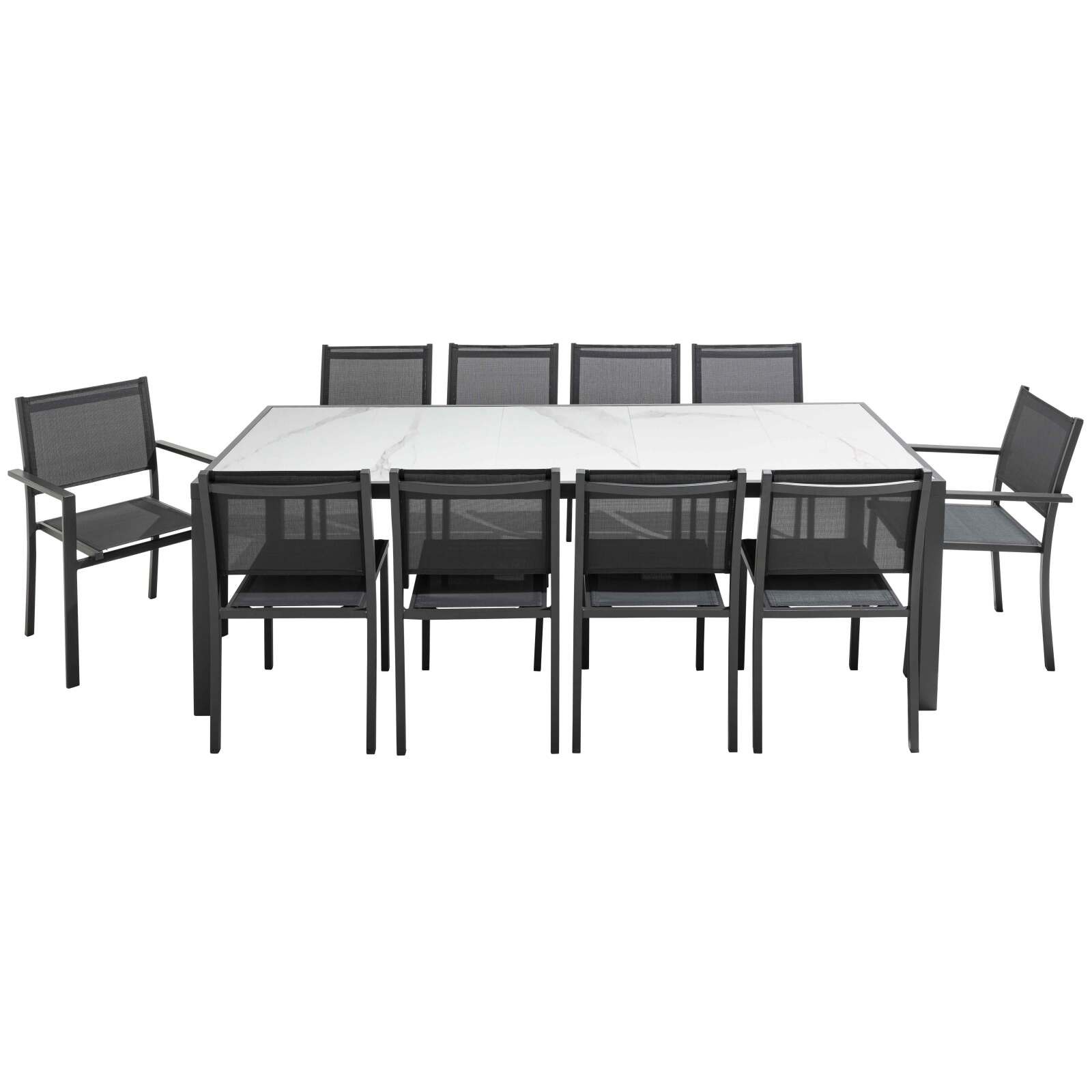 Mesa de jardín de cerámica con efecto mármol (230 x 95 x 74 cm)