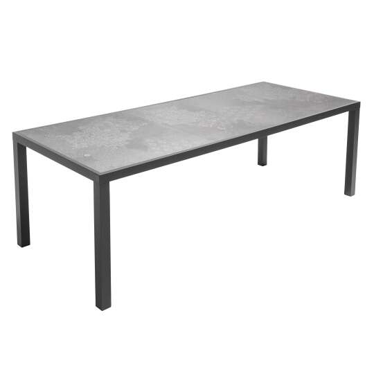 Mesa de jardín de aluminio y cerámica efecto de sello 10 personas 230x95 cm | Oviala
