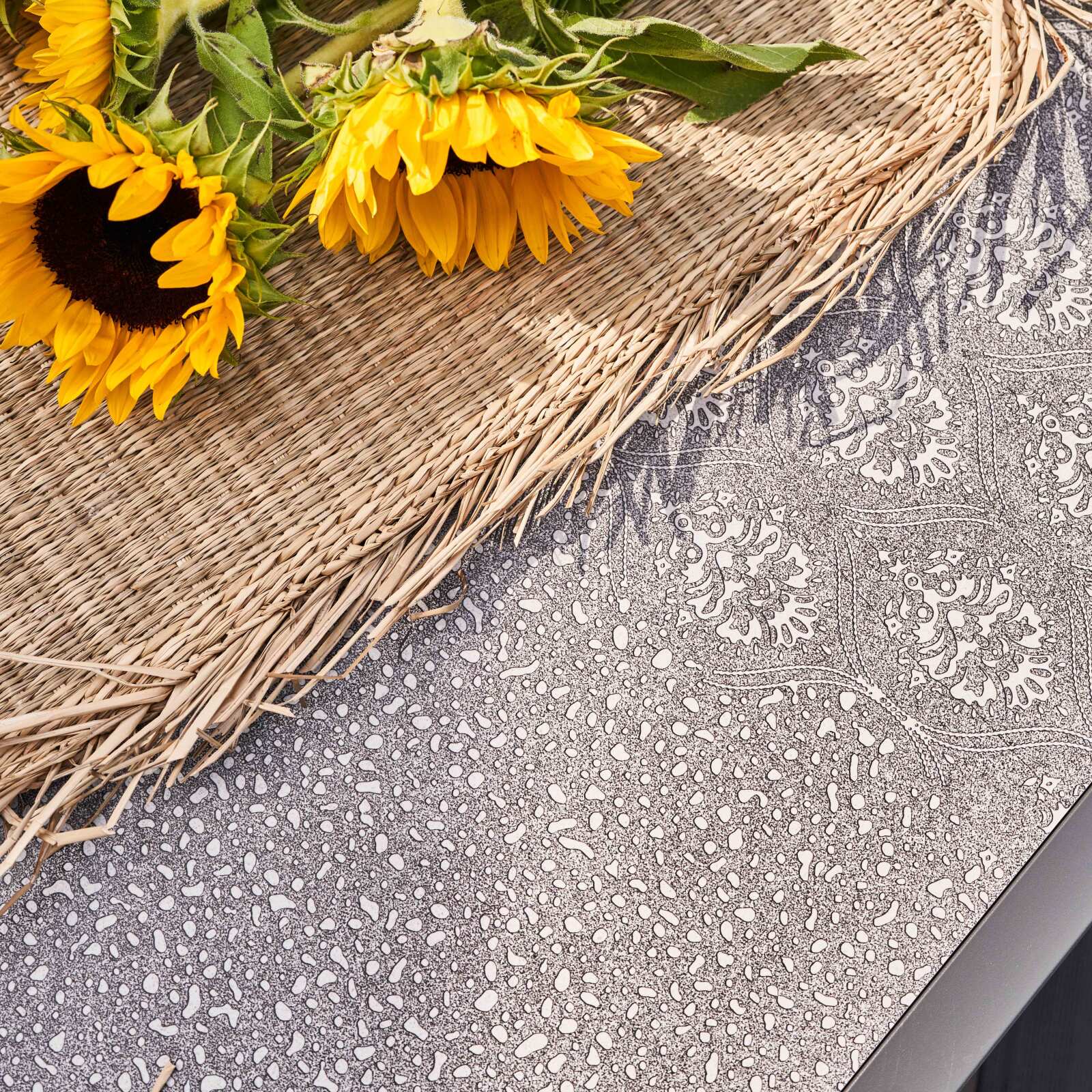 Mesa de jardín de cerámica con efecto estampado (230 x 95 x 74 cm)