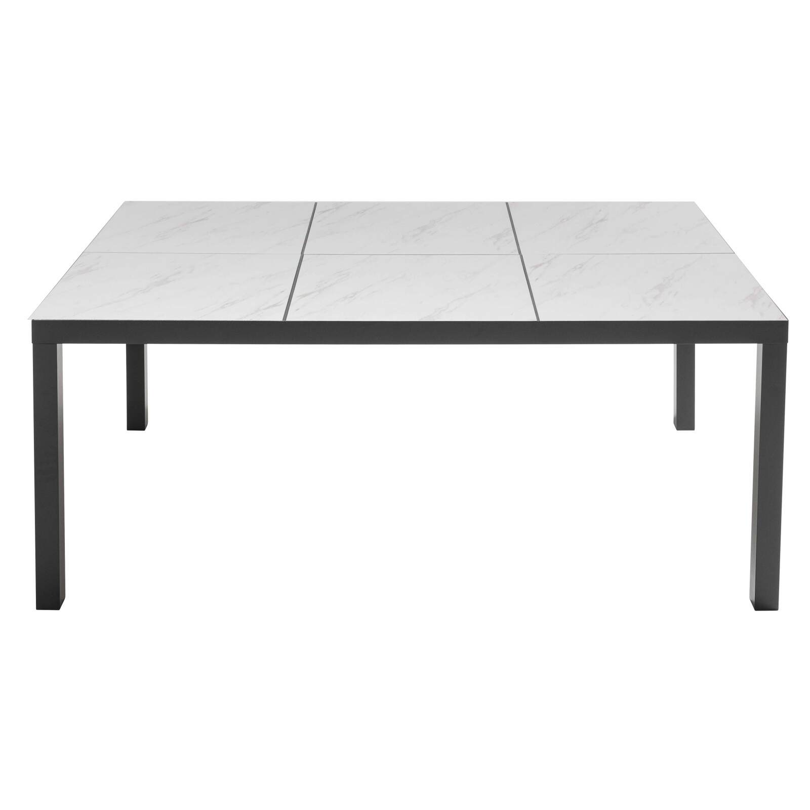 Mesa de jardín de cerámica con efecto mármol (182 x 121 x 74 cm)