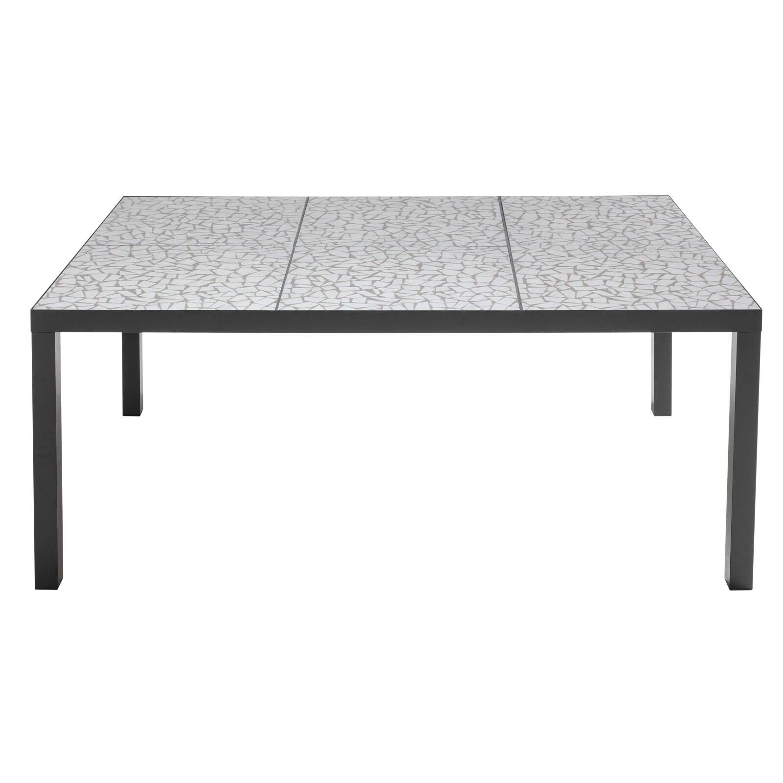 Mesa de jardín de cerámica con efecto mosaico (182 x 121 x 74 cm)