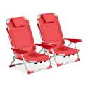 Lote de 2 sillones de playa plegables, reclinables 4 posiciones