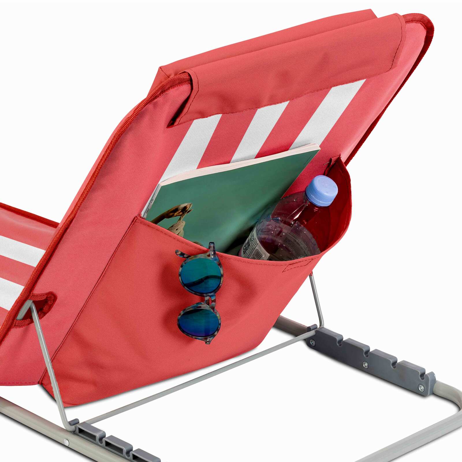 Lote de 2 colchones de playa plegables, reclinables 5 posiciones rosa y azul vaquero Lote de 2 colchones de playa plegables, reclinables 5 posiciones rosa y azul vaquero