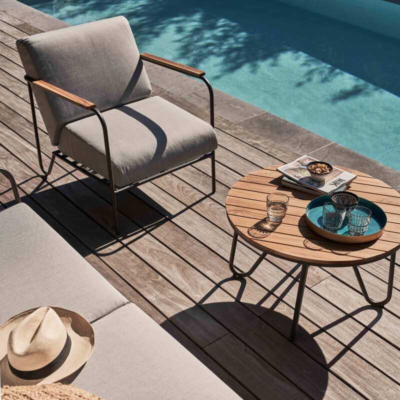 Salón de jardín de 4 plazas de teca 100 % FSC