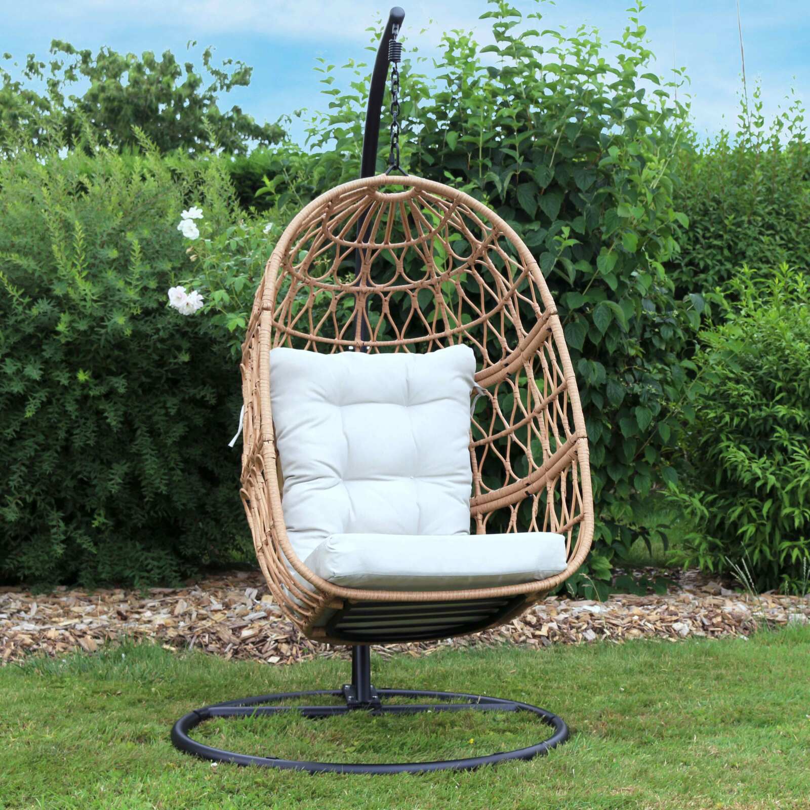 Silla colgante de jardín de ratán sintético
