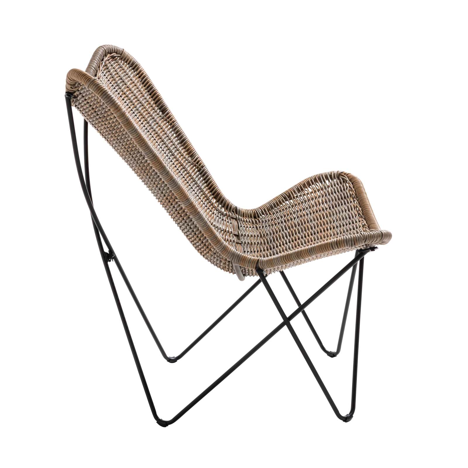 Lote de 2 sillas de jardín de ratán sintético y una mesa de centro