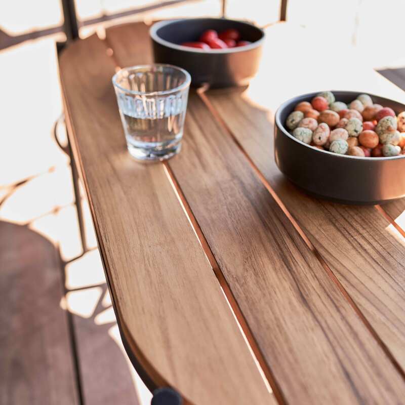 Mueble de jardín de 4 plazas de ratán sintético con mesa