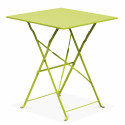 Mesa de bistro plegable verde de metal