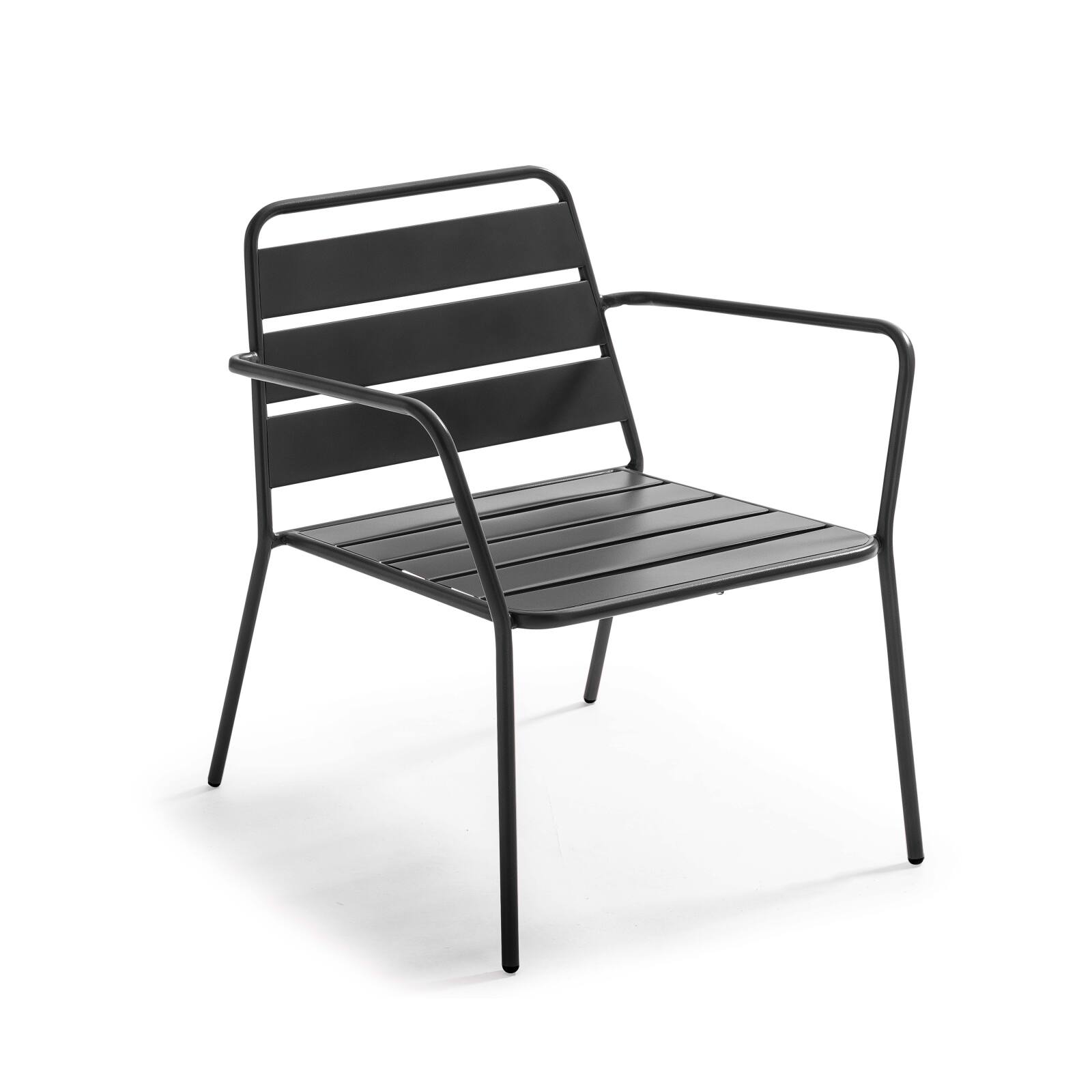 Silla de jardín baja de metal