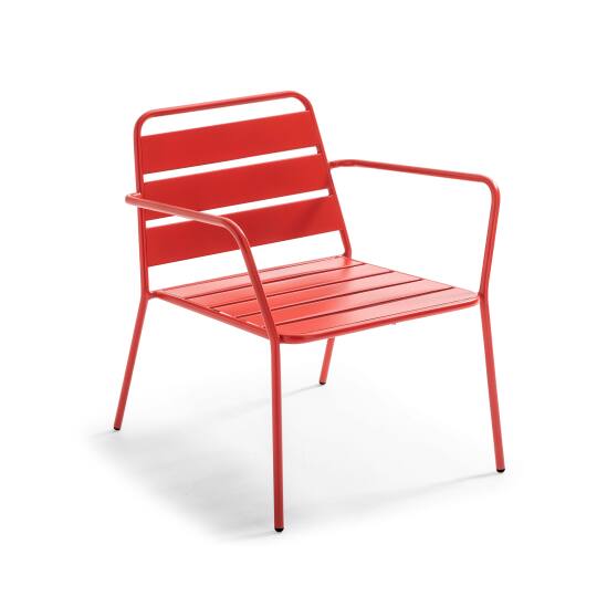 Silla de jardín baja de metal | Oviala