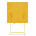 mesa bistro amrillo plegable de metal