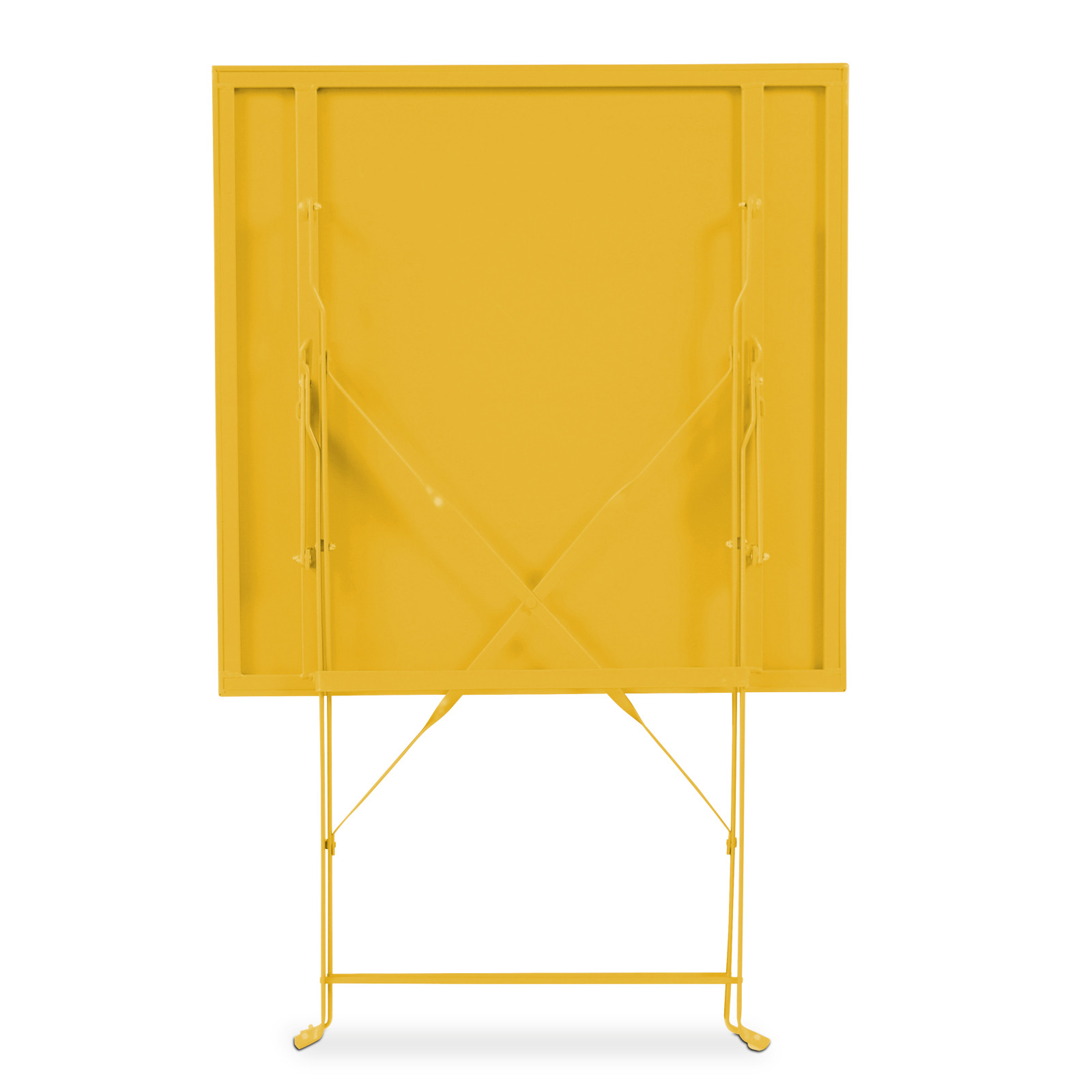 mesa bistro amrillo plegable de metal