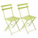 silla plegable verde de metal bistro