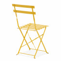 silla plegable metal amarillo