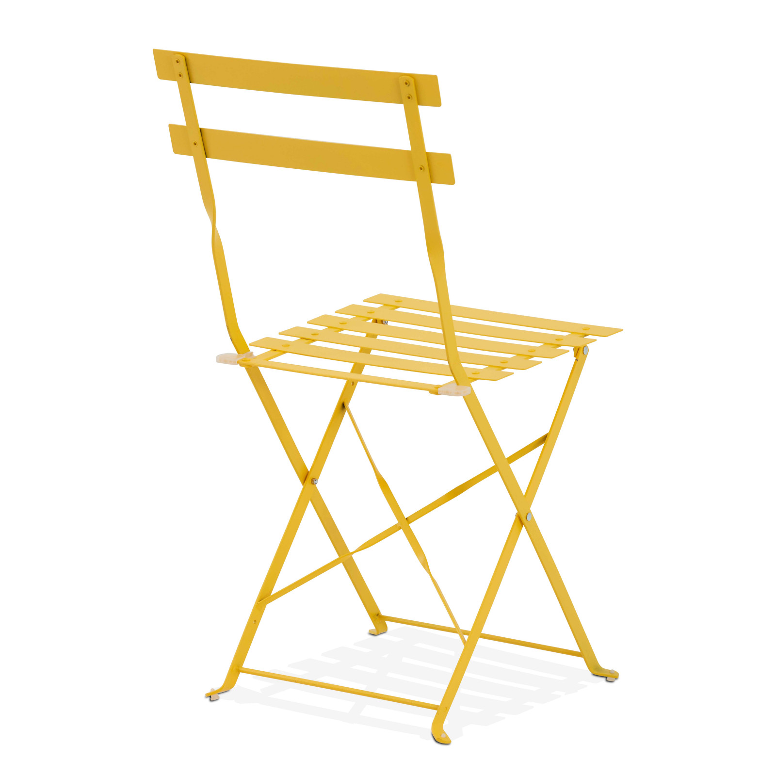 silla plegable metal amarillo