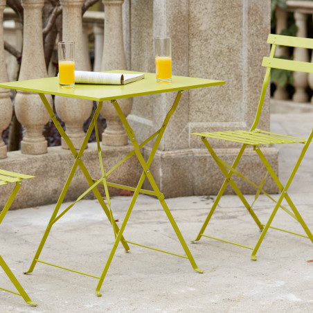 Conjunto para 2 personas verde de metal