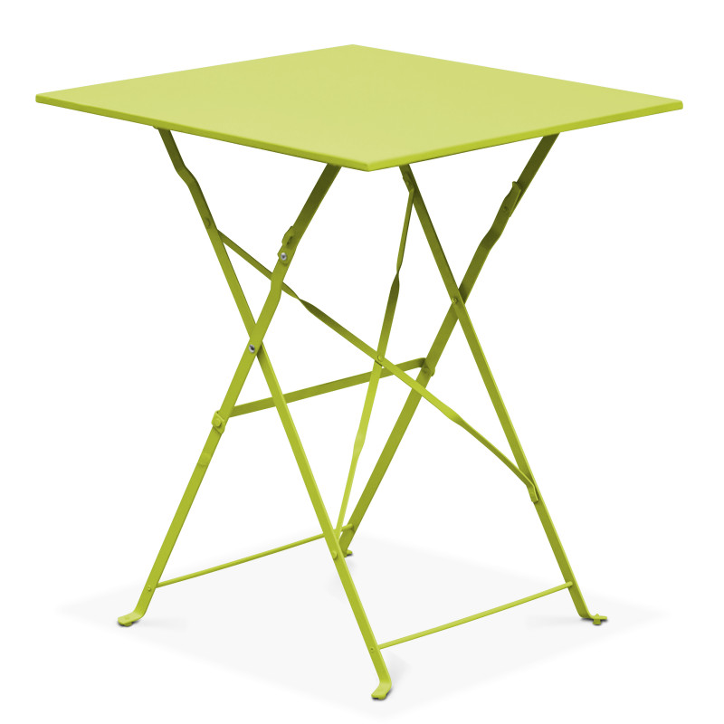 Mesa bistró plegable verde de metal