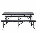 Mesa y bancos plegables de PEHD en conjunto