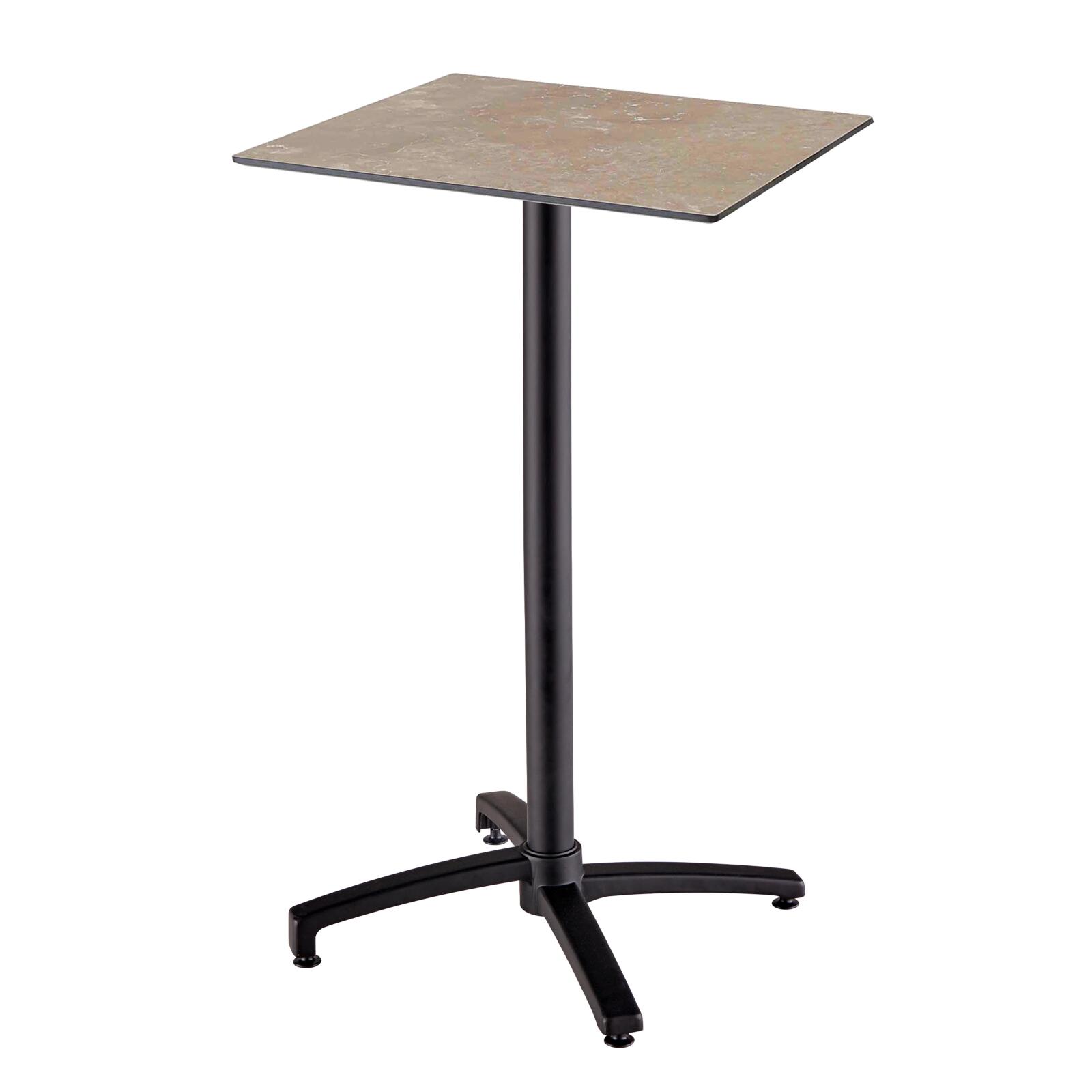 Mesa alta de jardín cuadrada de 60 x 60 cm inclinable en HPL