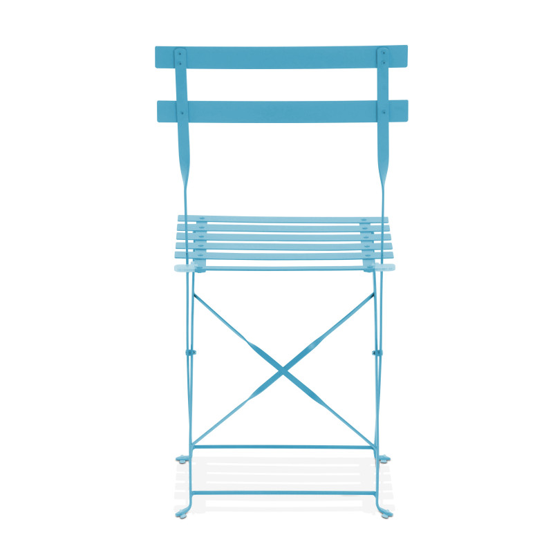 Silla de jardin azul de metal